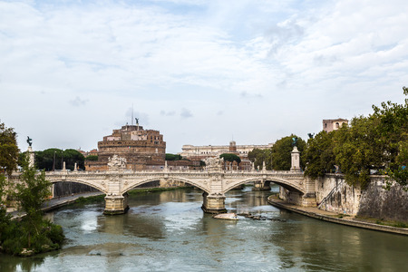 Castle Sant Angelo in a summer day in Rome, Italyのeditorial素材