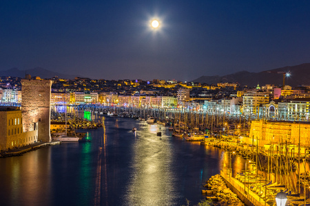Saint Jean Castle and Cathedral de la Major and the Vieux port in Marseille, Franceのeditorial素材