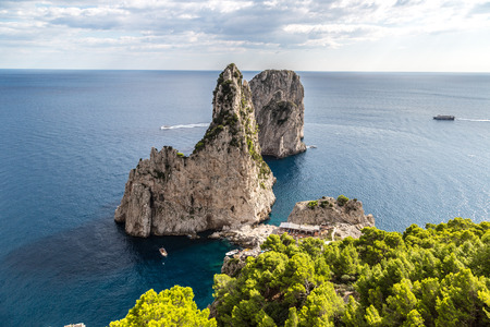 Capri island in a beautiful summer day in Italyの写真素材