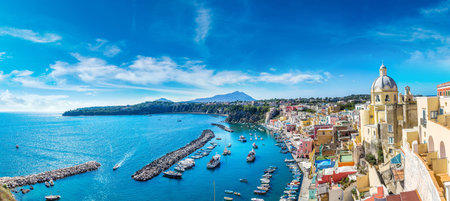 Procida island in a beautiful summer day in Italyのeditorial素材