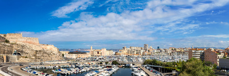Saint Jean Castle and the Vieux port in Marseille, France in a summer dayのeditorial素材