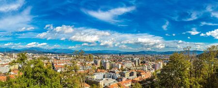 Aerial view of Ljubljana in Slovenia in a summer dayのeditorial素材