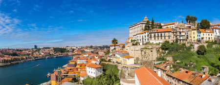Aerial view of Porto in Portugal in a beautiful summer dayの写真素材