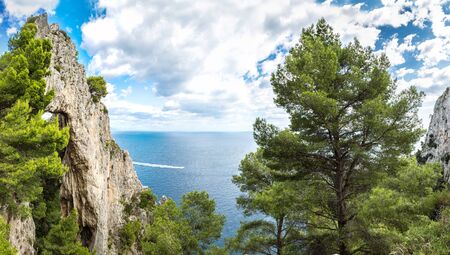 Capri island in a beautiful summer day in Italyの写真素材