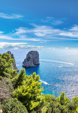 Capri island in a beautiful summer day in Italyの写真素材