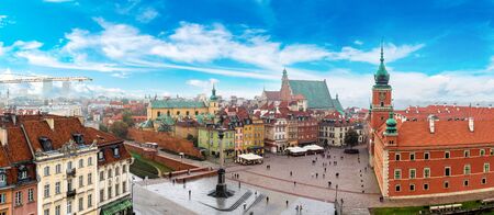Panoramic view of Warsaw in a summer day n Polandのeditorial素材