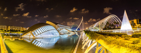 VALENCIA, SPAIN - JULY 22: City of arts and sciences designed by Santiago Calatrava architect in Valencia on July 22, 2014 in Valencia, Spainのeditorial素材