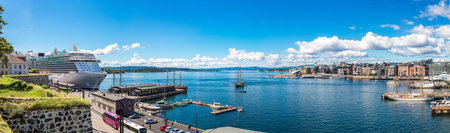 Oslo Norway harbor is one of Oslo's great attractions in a summer dayの写真素材