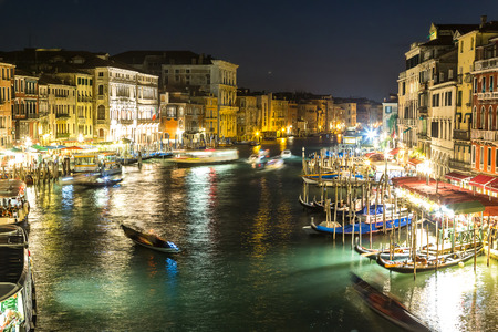 Canal Grande in a summer night in Venice, Italyの写真素材
