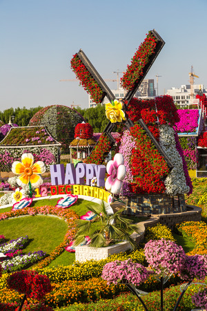 DUBAI, UAE - NOVEMBER 24 : Dubai miracle garden with over 45 million flowers in a sunny day on November 24, 2015, United Arab Emiratesのeditorial素材