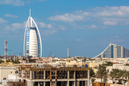 DUBAI, UAE - NOVEMBER 24 -  seven stars luxury hotel Burj Al Arab in Dubai in a summer day on November 24, 2015のeditorial素材