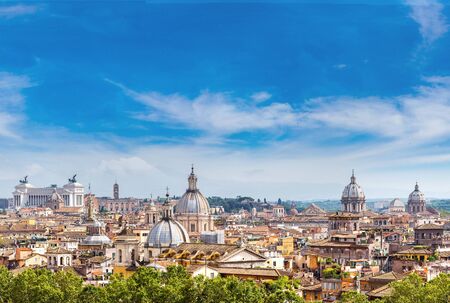 Panoramic view of historic center of Rome, Italyの写真素材