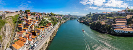 Aerial view of Porto in Portugal in a beautiful summer day