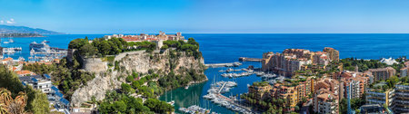 Panoramic view of prince's palace in Monte Carlo in a summer day, Monaco