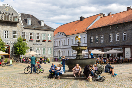 GOSLAR, GERMANY - JUNE 16, 2016: Main square and historical street in Goslar in a beautiful summer day, Germany on June 16, 2016のeditorial素材