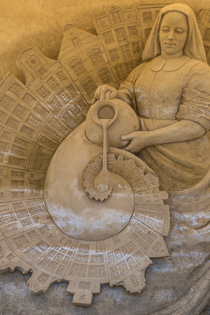 LIDO DI JESOLO, ITALY - JUNE 11, 2016: Sand Sculptures Festival in Lido di Jesolo at adriatic Sea in a 

beautiful summer day, Italy on June 11, 2016のeditorial素材