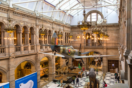 GLASGOW, SCOTLAND - JUNE 27, 2016: Animal area in the Kelvingrove Art Gallery and Museum in Glasgow, Scotland, United Kingdom on June 27, 2016のeditorial素材