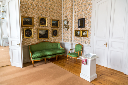 PILSRUNDALE, LATVIA - JUNE 22, 2016: Interior of Rundale palace in a beautiful summer day in Pilsrundale, Latvia on June 22, 2016のeditorial素材