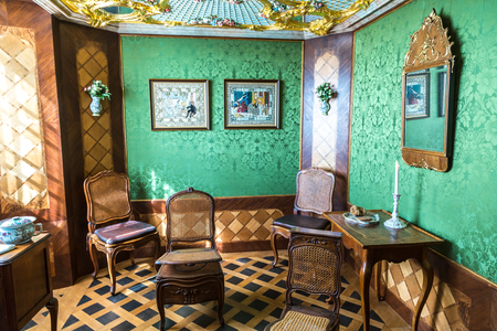 PILSRUNDALE, LATVIA - JUNE 22, 2016: Interior of Rundale palace in a beautiful summer day in Pilsrundale, Latvia on June 22, 2016のeditorial素材