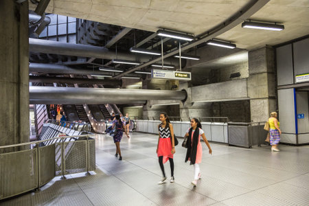 LONDON, UNITED KINGDOM - JUNE 14, 2016: London Underground Tube Station in London, England, United...