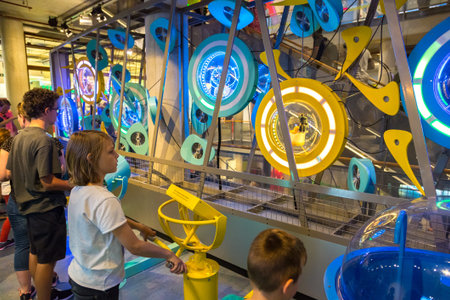 AMSTERDAM, THE NETHERLANDS - JUNE 16, 2016: Science Center NEMO - science educational museum 
in Amsterdam in a beautiful summer day, The Netherlands on June 16, 2016のeditorial素材