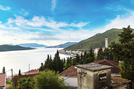 Neum, resort on the Adriatic sea in a beautiful summer day, Bosnia and Herzegovinaの写真素材