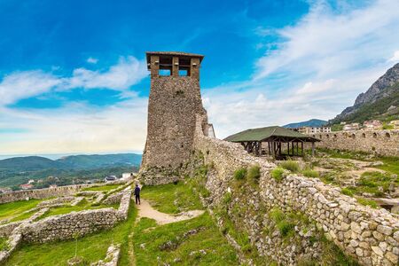 Kruja castle in a beautiful summer day, Albaniaのeditorial素材