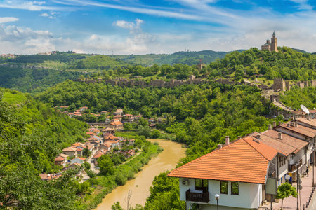 Tsarevets Fortress in Veliko Tarnovo in a beautiful summer day, Bulgaria