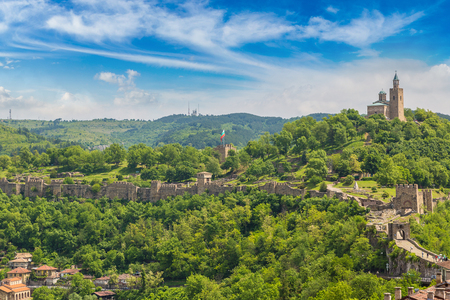 Tsarevets Fortress in Veliko Tarnovo in a beautiful summer day, Bulgariaの写真素材
