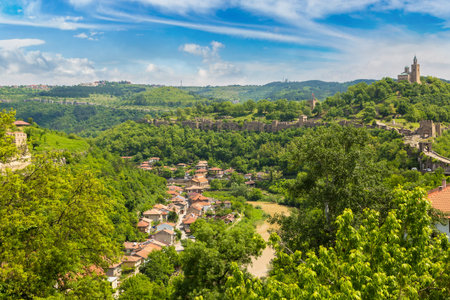 Tsarevets Fortress in Veliko Tarnovo in a beautiful summer day, Bulgariaの写真素材