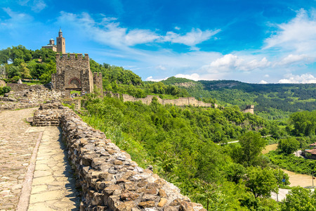 Tsarevets Fortress in Veliko Tarnovo in a beautiful summer day, Bulgariaの写真素材