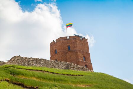 Gediminas tower in Vilnius in a beautiful summer day, Lithuaniaのeditorial素材