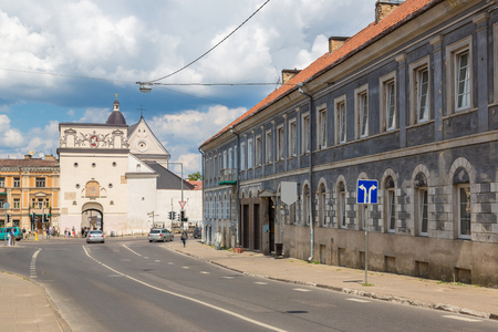 Gate of Dawn (Ausros gate) in Vilnius in a beautiful summer day, Lithuaniaの写真素材