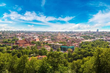 Vilnius cityscape in a beautiful summer day, Lithuaniaの写真素材