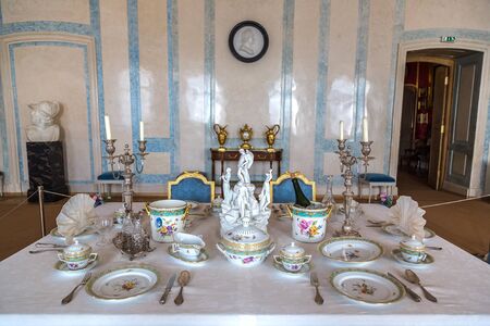 PILSRUNDALE, LATVIA - JUNE 22, 2016: Interior of Rundale palace in a beautiful summer day in Pilsrundale, Latvia on June 22, 2016のeditorial素材