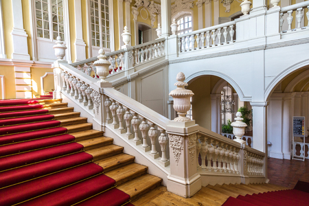 PILSRUNDALE, LATVIA - JUNE 22, 2016: Interior of Rundale palace in a beautiful summer day in Pilsrundale, Latvia on June 22, 2016のeditorial素材