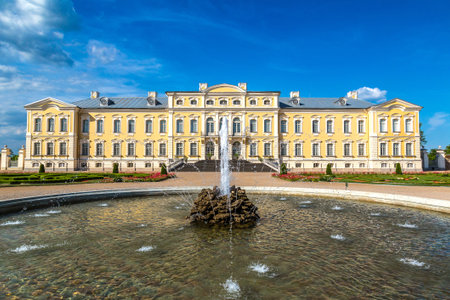 Rundale Palace in a beautiful summer day, Latviaのeditorial素材