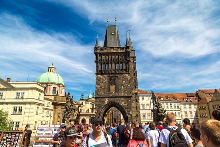 PRAGUE, CZECH REPUBLIC - JUNE 23, 2016: Astronomical Clock in Prague in a beautiful summer day, Czech Republic on June 23, 2016のeditorial素材
