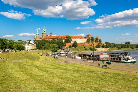 Wawel royal castle in Krakow in a beautiful summer day, Polandのeditorial素材
