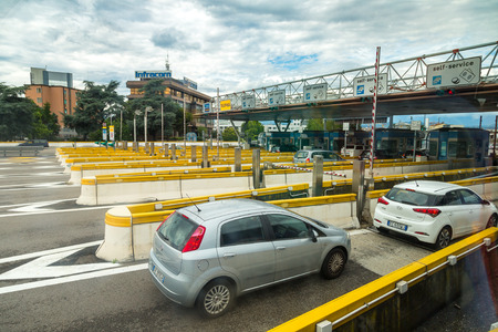 VERONA, ITALY - JUNE 23, 2016: Toll in Italy in a beautiful summer day on June 23, 2016のeditorial素材