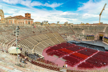 The Verona Arena - Roman amphitheatre in Verona in a beautiful summer day, Italy