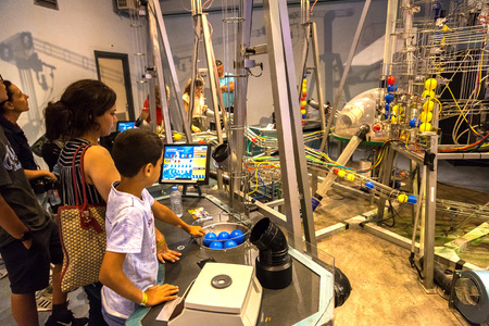 AMSTERDAM, THE NETHERLANDS - JUNE 16, 2016: Science Center NEMO - science educational museum 

in Amsterdam in a beautiful summer day, The Netherlands on June 16, 2016のeditorial素材