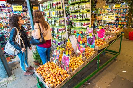 AMSTERDAM, THE NETHERLANDS - JUNE 16, 2016: Flower market in Amsterdam in a beautiful summer day, The Netherlands on June 16, 2016のeditorial素材