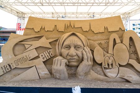 LIDO DI JESOLO, ITALY - JUNE 11, 2016: Sand Sculptures Festival in Lido di Jesolo at adriatic Sea in a 

beautiful summer day, Italy on June 11, 2016のeditorial素材