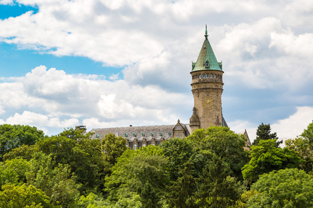 State Saving Bank in Luxembourg a beautiful summer day, Luxembourgの写真素材