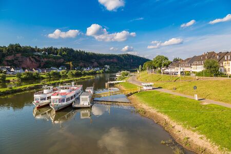 Panoramic aerial view of Trier in a beautiful summer day, Germanyのeditorial素材