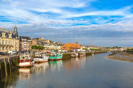 Trouville and Touques river in a beautiful summer day, Franceのeditorial素材