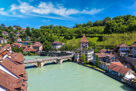 Panoramic view of Bern in a beautiful summer day, Switzerland