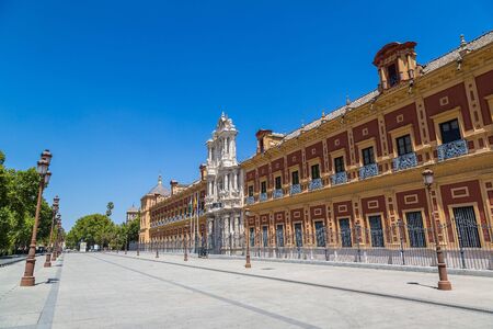 Palace of Saint Telmo in Sevilla in a beautiful summer day, Spainのeditorial素材