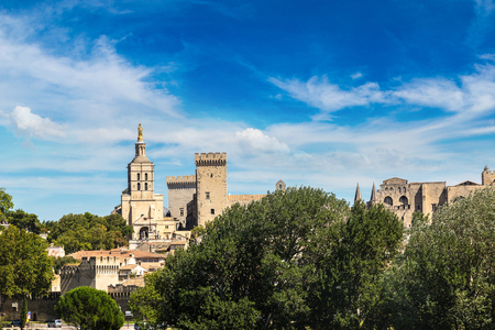 Popes Palace in Avignon in a beautiful summer day, Franceのeditorial素材